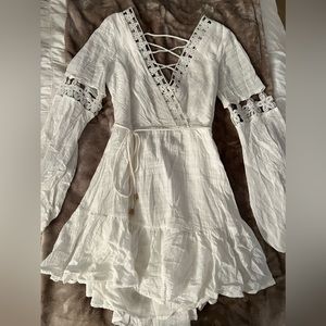 Hello Molly White Long Sleeve Flowy Dress